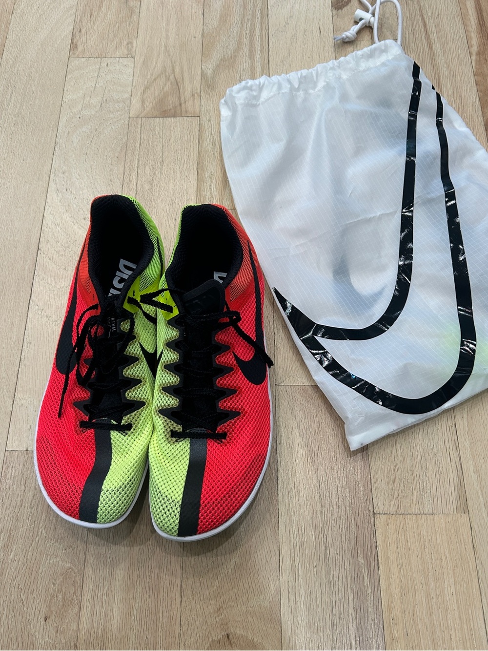 Nike Zoom Rival Track & Field Spikes Men’s 11.5 Volt/Hyper Neon NWOT + Spikes